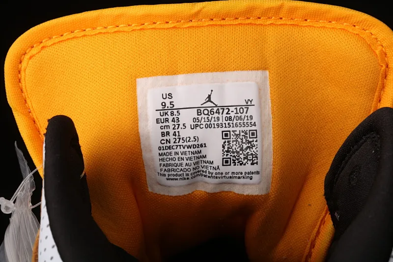 All categories Air Jordan Jordan series basketball shoes Air Jordan 1 Mid Air Jordan 1 Mid AJ1 Joe 1 white yellow black hook Chinese culture basketball shoes BQ6472-107
